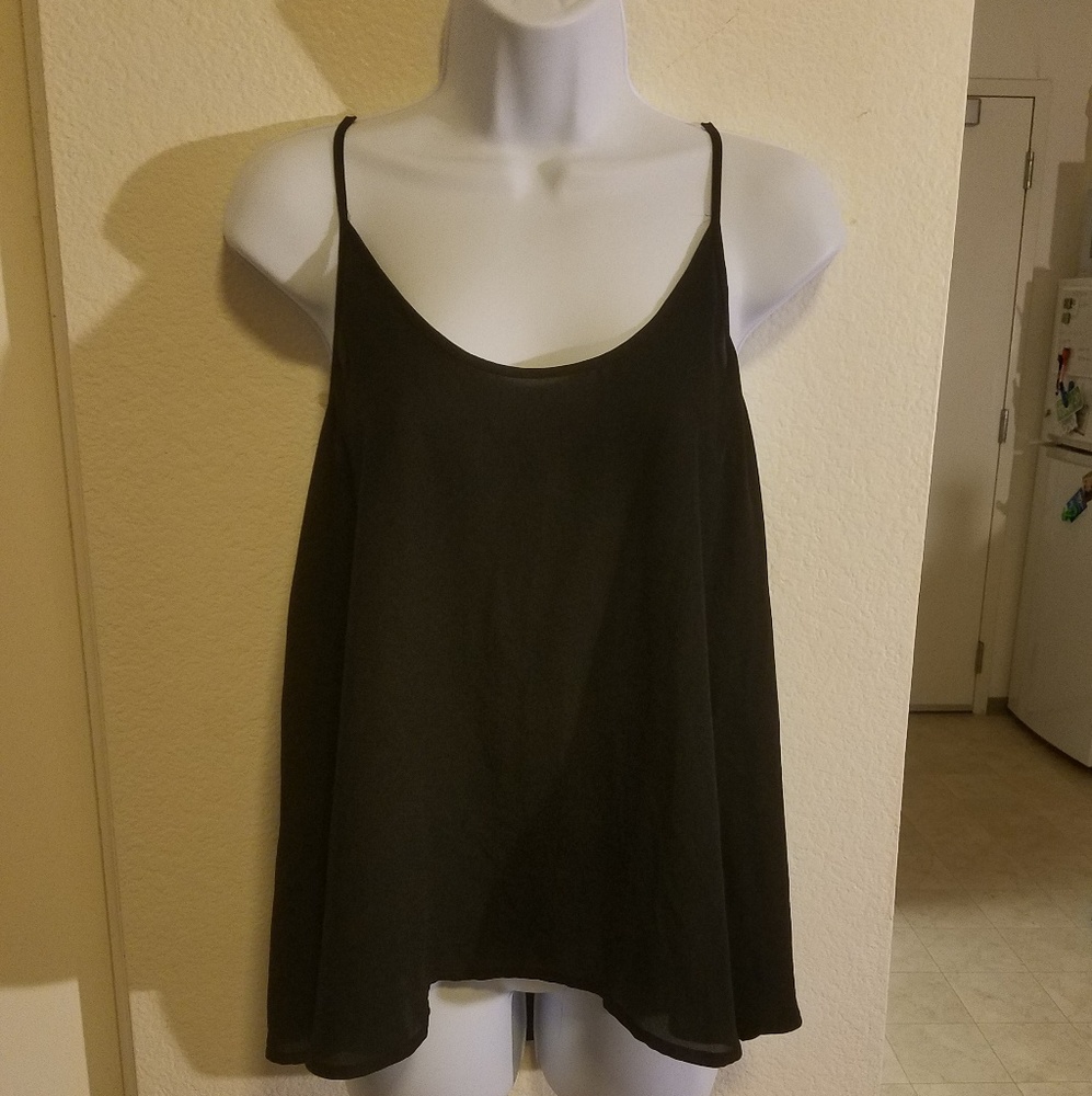 Black loose strappy top